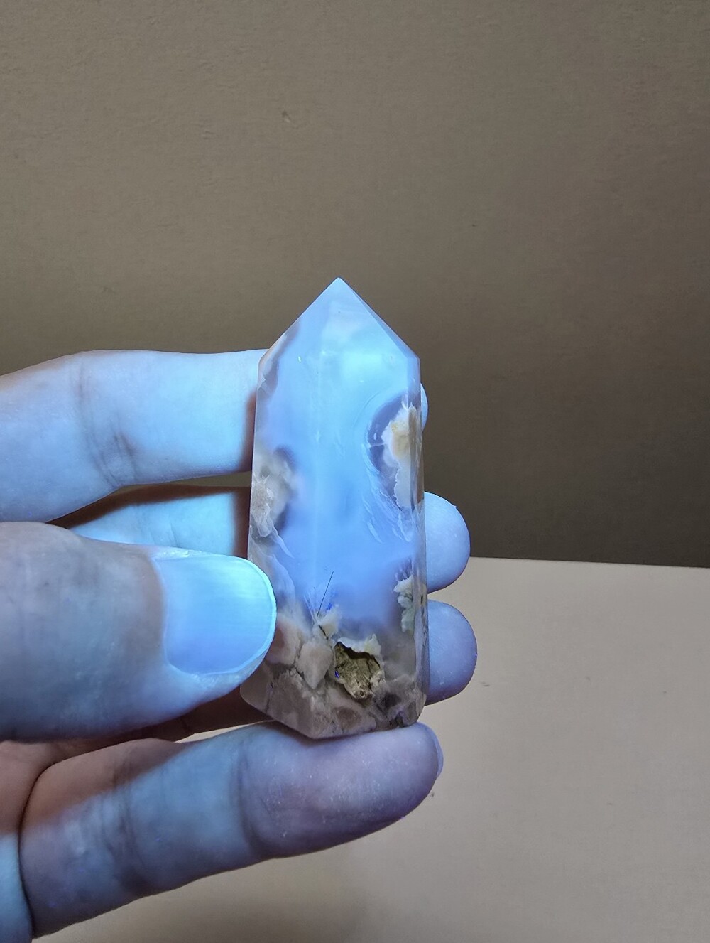 Cherry Blossom Agate Crystal Tower #E - Picture 6 of 6